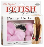 Plyšové putá Furry Cuffs ružové