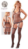 Sieťovaný podväzkový catsuit