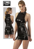 Latexové minišaty so šnurovaním na bokoch Latexové minišaty so šnurovaním na bokoch