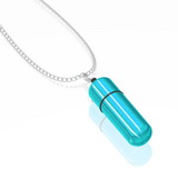 MiVibe Necklace Silver Chain & Teal Bullet