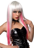 Parochňa Pleasure Wigs Manson white with hot pink
